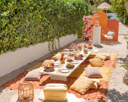 Luxury picnic setting Ibiza